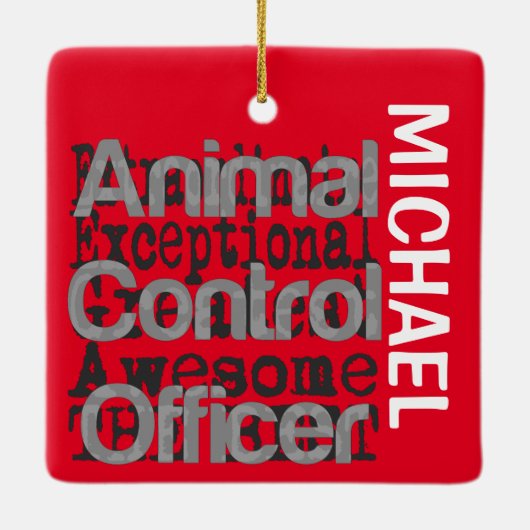 Dierencontroleur Extraordinaire CUSTOM Keramisch Ornament (Achterkant)