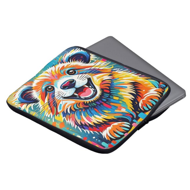 Dierendekoratie met vette, dynamische elementen laptop sleeve (Voorkant top)