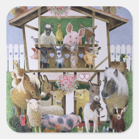 Dierendepots Vierkante Sticker (Voorkant)