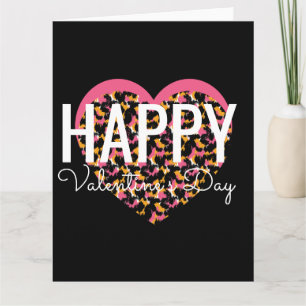 Dierendruk Hart Valentijnsdag Kaart