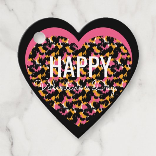 Dierendruk Harten Valentijnsdag Bedankjes Labels (Voorkant)