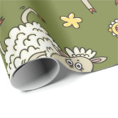 dierenduizend kerstschapen cadeaupapier (Rol Hoek)