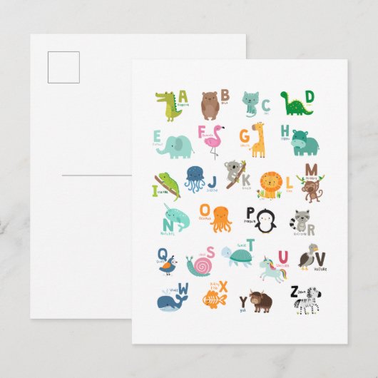 Diereneetalfabet Briefkaart (Voorkant / Achterkant)