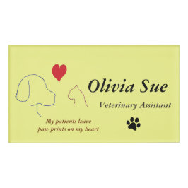 Dierenehulp Paw Prints On My Heart #2 Naambadge