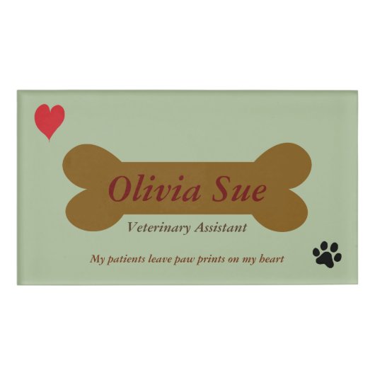 Dierenehulp Paw Prints On My Heart #5 Naambadge (Voorkant)