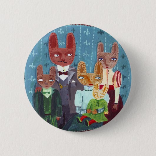 Dierenfamilie Ronde Button 5,7 Cm (Voorkant)