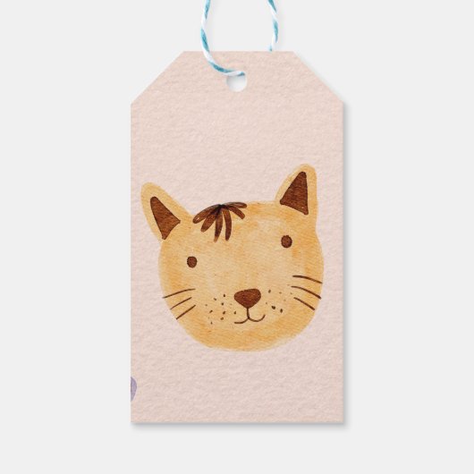 Dierenfeest kind verjaardagsfeest cadeaulabel (Achterkant)