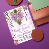 Dierenfeest - Zebra Verjaardagsfeest Kaart