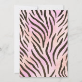 Dierenfeest - Zebra Verjaardagsfeest Kaart (Achterkant)