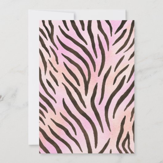 Dierenfeest - Zebra Verjaardagsfeest Kaart (Achterkant)