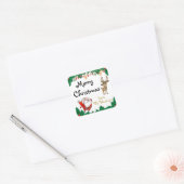 Dierenfeestdag met kerstkerstkerstkerstkerstcadeau vierkante sticker (Envelop)