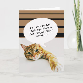 Dierenfoto Happy Hour Getting Old Funny Verjaardag Kaart