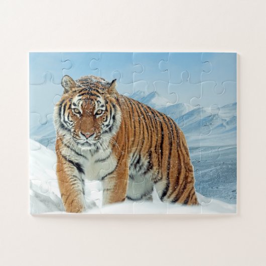 Dierenfoto Trendy Tiger Snow Mountains Legpuzzel (Horizontaal)
