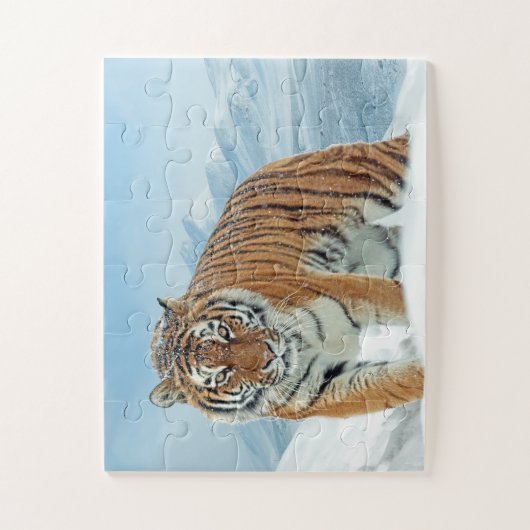 Dierenfoto Trendy Tiger Snow Mountains Legpuzzel (Verticaal)