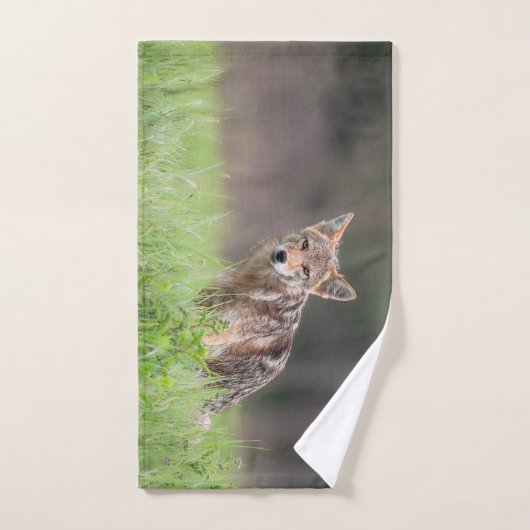 Dierenfotografie, bruine coyote handdoek (Handdoek)