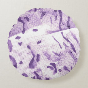 Dierengeometrische textuur. Lavender Cross Lines. Rond Kussen