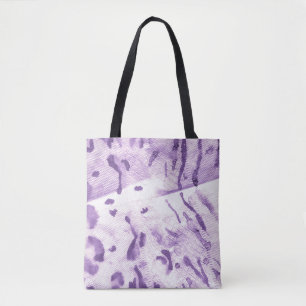Dierengeometrische textuur. Lavender Cross Lines.  Tote Bag