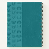Dierengezichten Verticale Split – Turquoise Notitieboek (Achterkant)