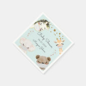 dierengezichtmaskers baby shower monogram servette servet (Hoek)