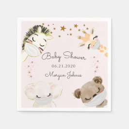 dierengezichtmaskers baby shower monogram servette servet