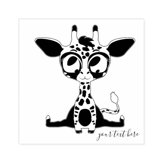 Dierenhandtekening Giraffe Rubberstempel (Afrduk)