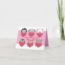 Dierenhart Klas Valentijnsuitwisseling Vouwkaart Kaart