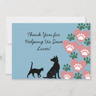 Dierenhond en kattenredding bedankkaart