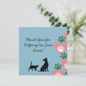 Dierenhond en kattenredding bedankkaart (Staand voorkant)