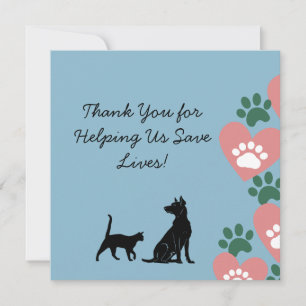 Dierenhond en kattenredding bedankkaart