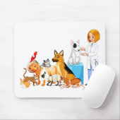 Dierenhonden die worden behandeld muismat (Met muis)