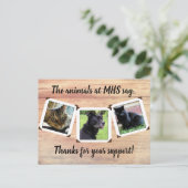 Dierenhouder Drie Bedankt van het fotomodel Briefkaart (Staand voorkant)