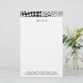 Dierenhuid in zwart en wit briefpapier (Staand voorkant)