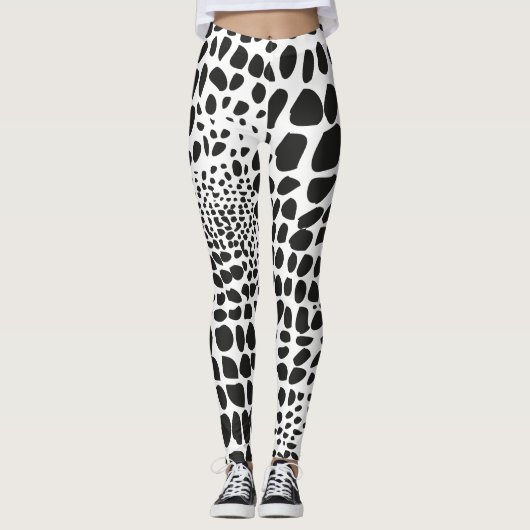 Dierenhuid in zwart en wit leggings (Voorkant)