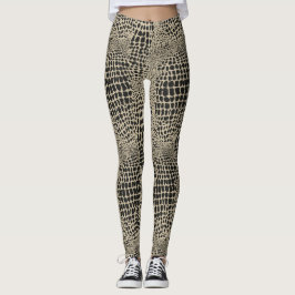 Dierenhuid in zwart en wit leggings