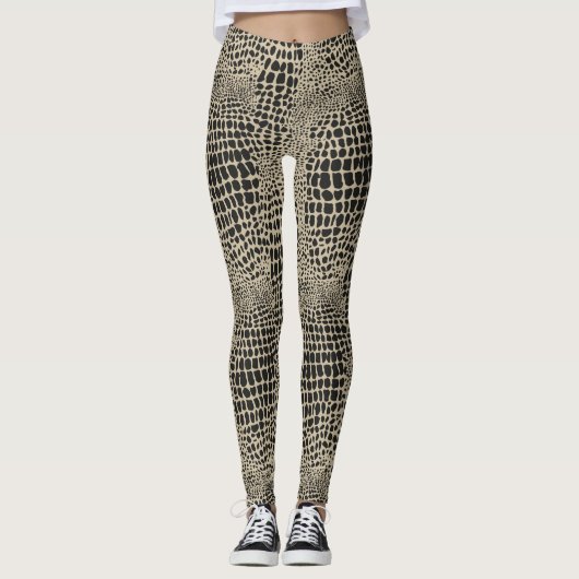 Dierenhuid in zwart en wit leggings (Voorkant)