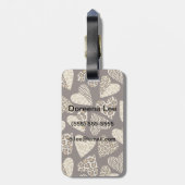 Dierenhuid met harten bagagelabel (Achterkant verticaal)