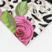 Dierenhuidprint en rozen fleece deken (Hoek)