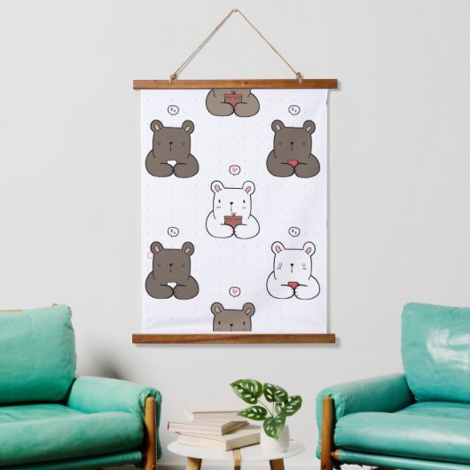 Dierenillustratie Hangend Wandkleed (Woonkamer)