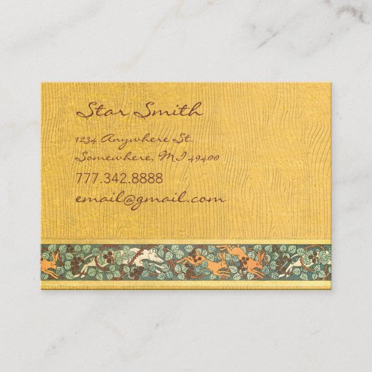  Dierenjacht Hond en Konijnen Houtkorrel Visitekaartje (Voorkant)