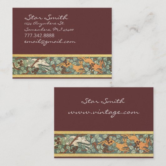  dierenjachthond en konijnen Print Visitekaartje (Voorkant / Achterkant)