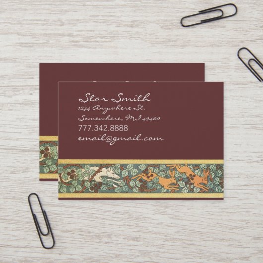  dierenjachthond en konijnen Print Visitekaartje (Voorkant / Achterkant in situ)