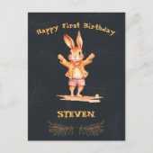 Dierenkaarten eerste verjaardag briefkaart (Voorkant)