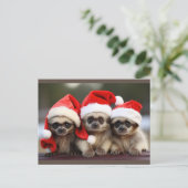 Dierenkerstkaarten Feestdagenkaart (Staand voorkant)