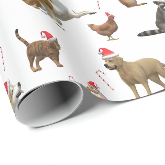 Dierenkerstmis Cadeaupapier (Rol Hoek)