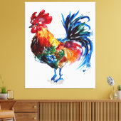 Dierenkleurig kunstontwerp voor kippen | DIERENVRI Canvas Afdruk (Insitu (Woonkamer))