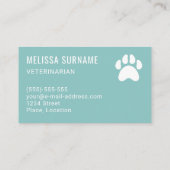 Dierenkliniek Dierenarts Dierenarts Vrouw Huisdier Visitekaartje (Achterkant)