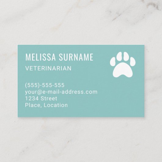 Dierenkliniek Dierenarts Dierenarts Vrouw Huisdier Visitekaartje (Achterkant)