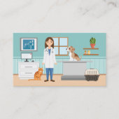 Dierenkliniek Dierenarts Dierenarts Vrouw Huisdier Visitekaartje (Voorkant)