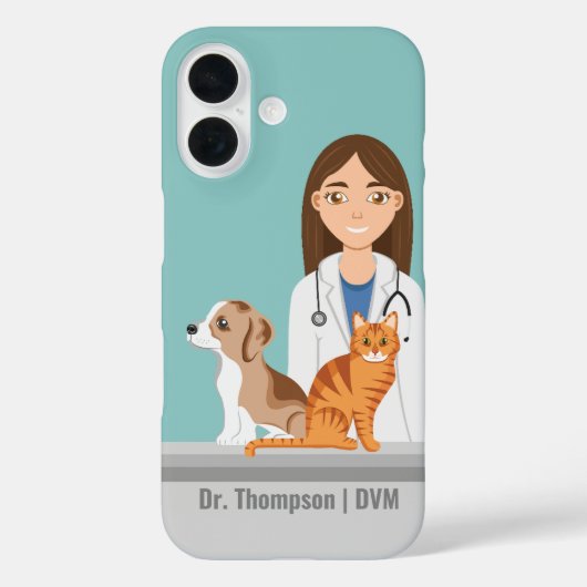Dierenkliniek Dierenarts Vrouw Custom Name Case-Mate iPhone Case (Achterkant)
