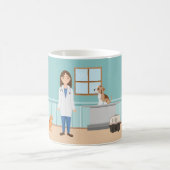 Dierenkliniek Dierenarts Vrouw Custom Name Koffiemok (Center)